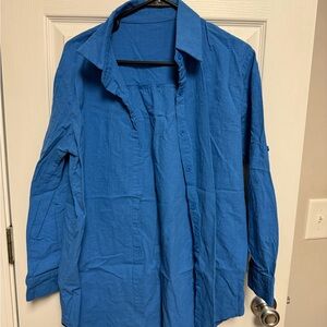 SHEIN Blue Swim Coverup with Lightweight Fabric